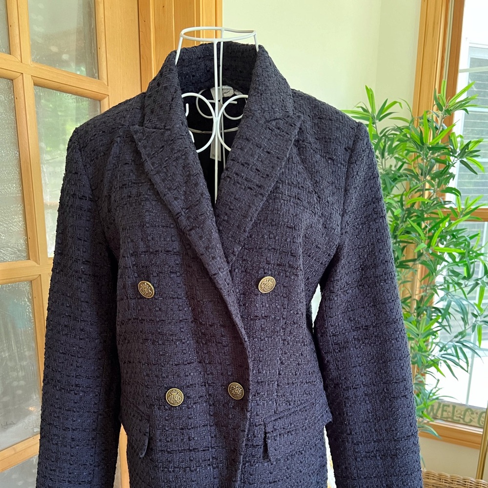 Loft Navy Tweed Blazer